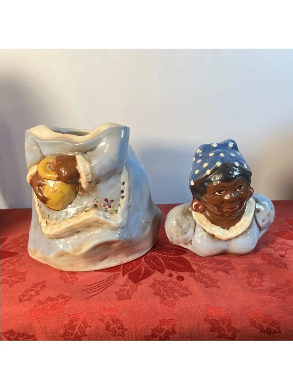 Blue Ceramic Southern Lady Cookie Jar - Decorative Kitchen Storage